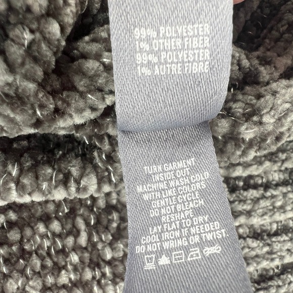 Aerie Women's Chenille Metallic Thread Pullover Sweater Gray Green S Soft Cozy - Picture 6 of 6